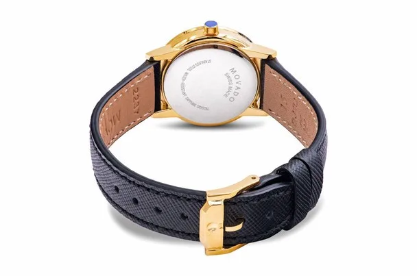 0607205 שעון מובאדו לנשים מסדרת מוזיאון | שעון זהב ברצועת עור שחורה | דגם קלאסי אלגנטי שווצרי | שנתיים אחריות יבואן רשמי | מלאי מוגבל | Movado 0607205 Museum 28mm Women';s Black Leather