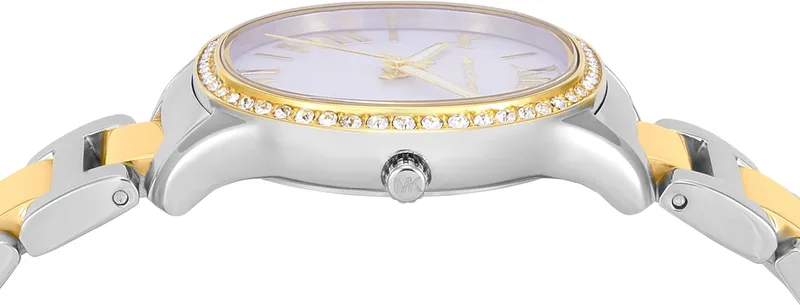 MK4910 שעון מייקל קורס יבואן רשמי | דגם חדש לאישב משולב זהב בלוח פנינה רומי | באזל משובץ זרקונים כולל שנתיים אחריות פלאנטי טיים | Michael Kors Sage Quartz Ladies Watch MK4910