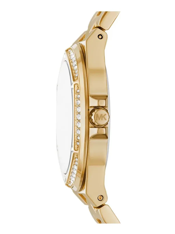 MK7404 שעון מייקל קורס יבואן רשמי 100% מקורי לאישה | דגם זהב בלוח שחור מיוחד ממותג MK | שעון אלגנטי כולל שנתיים אחריות פלאנט טיים | MK7404 Michael Kors Lennox Gold-Tone Watch