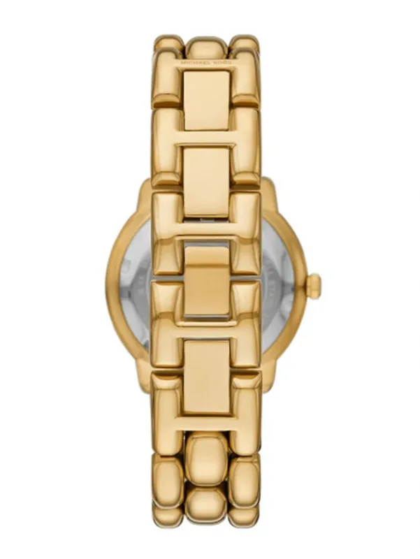 MK4923 שעון מייקל קורס יבואן רשמי לנשים | דגם חדש בלוח זהב 3D ממותג | שעון זהב אופנתי יוקרתי | שנתיים אחריות פלאנט טיים | Michael Kors Phoebe Women';s Watch MK4923