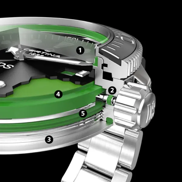 C048.807.38.051.00 שעון חדש של סרטינה לגבר | דגם מושחר מנגנון אוטומטי החדש | דגם 38 מ';';מ | ברצועת נאטו שחורה | 5 שנים אחריות יבואן רשמי | Certina DS Action Diver 38mm Powermatic 80 C0488073805100