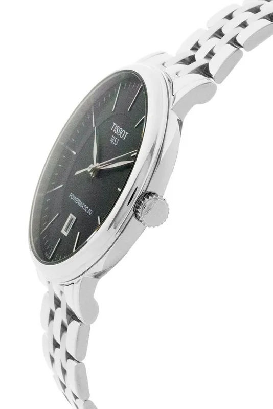 T122.407.11.051.00 שעון אוטומטי 80 שעות לגברים של טיסו | דגם חדש קלאסי אלגנטי בלוח שחור עם תאריכון | TISSOT Carson Premium 40MM Black Dial Men';s Watch T1224071105100