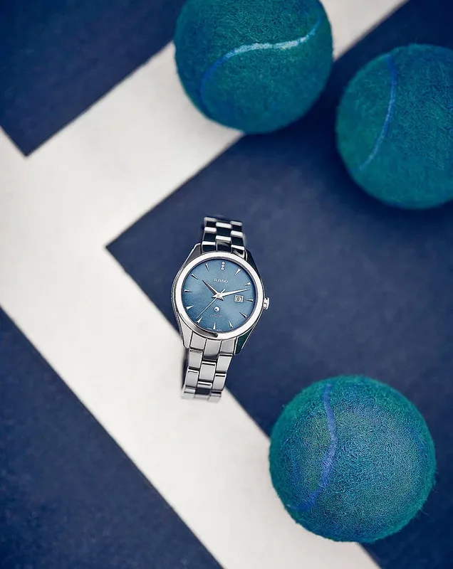 R-60273096 | R32027962 שעון יוקרתי ומיוחד של ראדו לאישה | דגם קרמיקה פלאזמה מסדרת הייפרכרום בלוח כחול פנינה משובץ מהדורה מוגבלת 996 יחי בעולם 5 שנים אחריות יבואן רשמי Ash Barty II Limited Edition