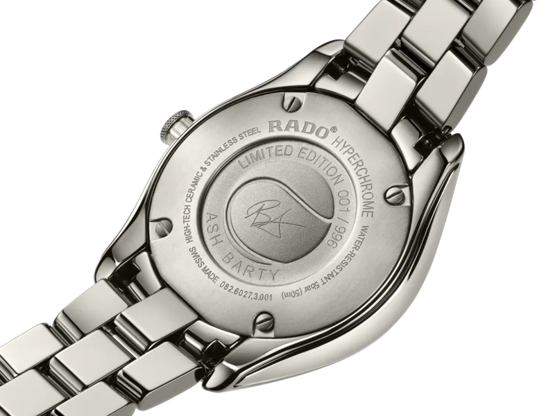 R-60273096 | R32027962 שעון יוקרתי ומיוחד של ראדו לאישה | דגם קרמיקה פלאזמה מסדרת הייפרכרום בלוח כחול פנינה משובץ מהדורה מוגבלת 996 יחי בעולם 5 שנים אחריות יבואן רשמי Ash Barty II Limited Edition