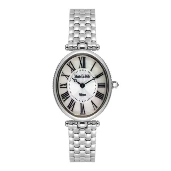MLB.615.111 שעון כסוף אובלי של מרי לה בל לאישה | דגם אלגנטי קלאסי בלוח רומי | |Marie La Belle Watch for women featuring Swiss movement and luxury MLB.615.111