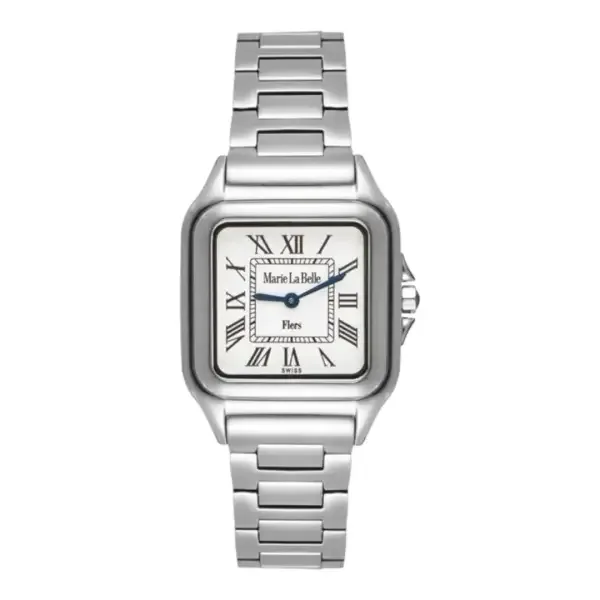 MLB.610.111 שעון מרי לה בל לאישה | דגם חדש כסוף בלוח רומי | מנגנון שווצרי עם ספיר קריסטל | אחריות יבואן רשמי | Marie La Belle Watch with Swiss design MLB.610.111
