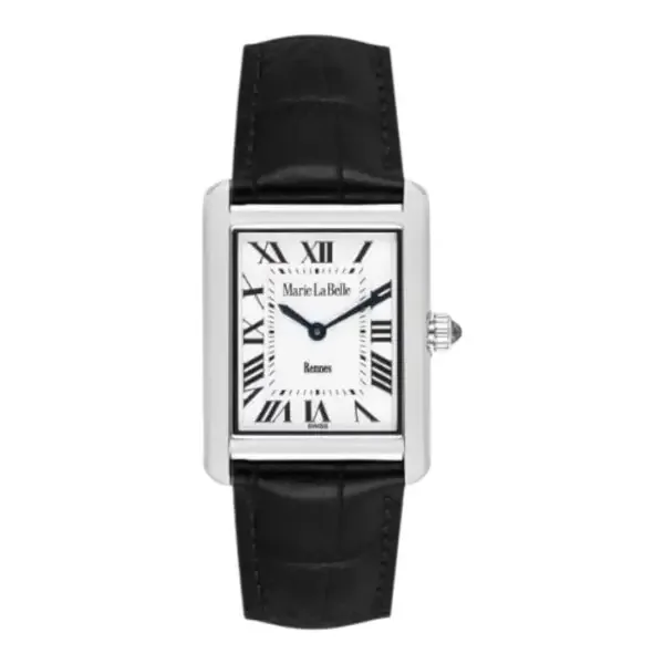 MLB.614.111 שען מרי לה בל אלגנטי לנשים| דגם חדש ברצועת עור שחורה | זכוכית ספיר ומנגנון שווצרי | לוח רומי עם שנתיים אחריות | Marie La Belle Watch – stylish women’s watch MLB.614.111