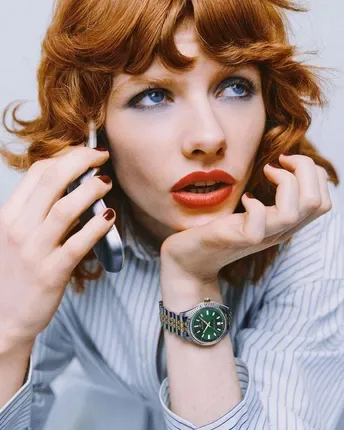 G171003 שעון גאנט יבואן רשמי לאישה | דגם אופנתי מיוחד בלוח ירוק ברצועת ג';ובלי משולבת זהב | לוח זרחני עם שנתיים אחריות | Gant Sussex Mid Wristwatch G171003