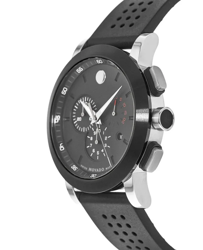 0606545 שעון יד ספורטיבי אלגנטי של מובאדו שווייץ | דגם ברצועת ספורט כרונוגרף כולל שנתיים אחריות יבואן רשמי | Movado Museum Sport Chronograph Swiss Made Quartz 0606545 Men';s Watch