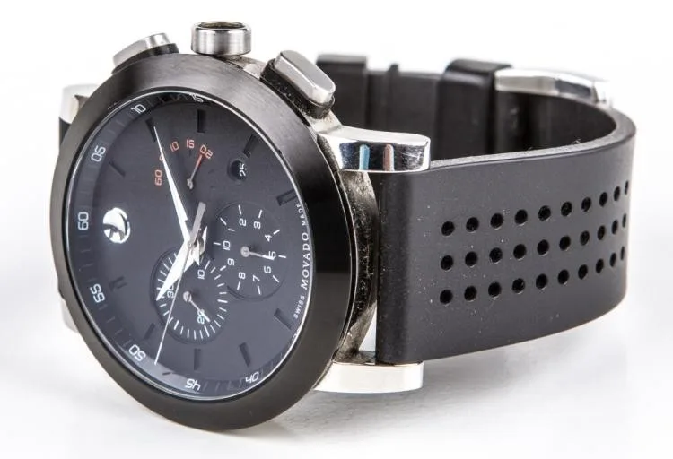 0606545 שעון יד ספורטיבי אלגנטי של מובאדו שווייץ | דגם ברצועת ספורט כרונוגרף כולל שנתיים אחריות יבואן רשמי | Movado Museum Sport Chronograph Swiss Made Quartz 0606545 Men';s Watch