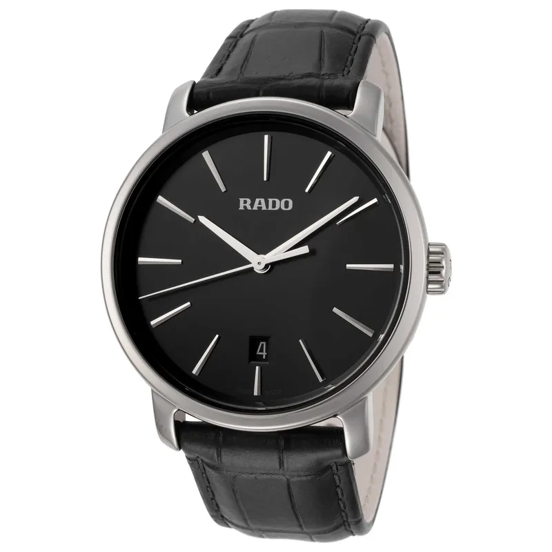 R14072175 שעון ראדו לגברים ברצועת עור | דגם קרמיקה | 40 מ';';מ | שעון קלאסי אלגנטי | שנתיים אחריות | מלאי מוגבל | Rado Diamaster XL Quartz Men';s Watch R14072175