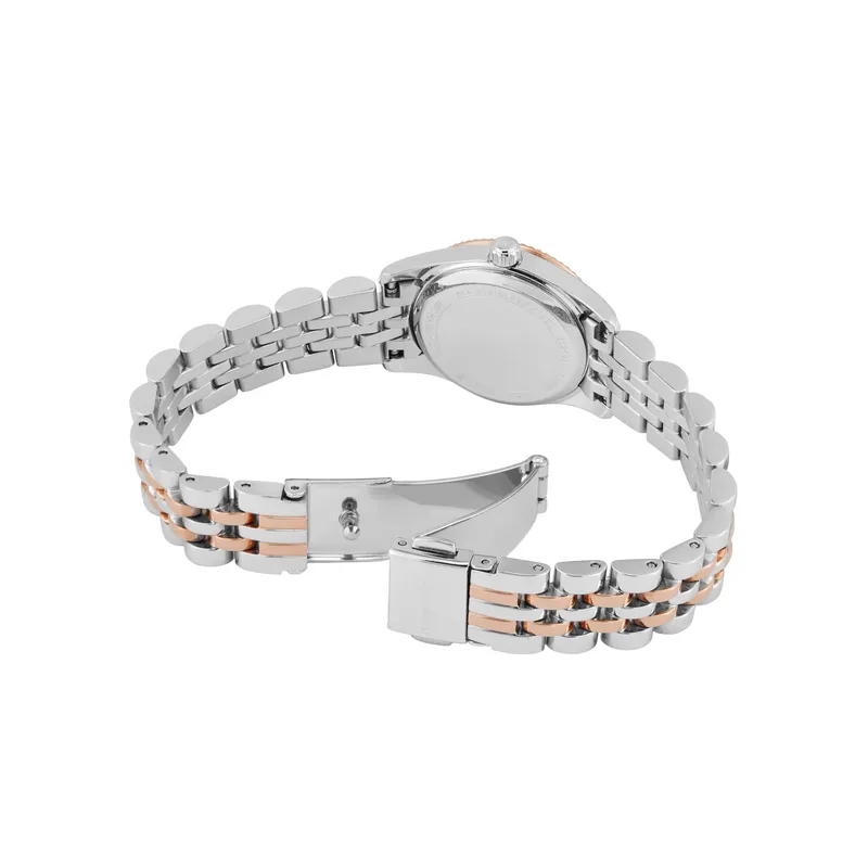 MK4817SET שעון מייקל קורס חדש לנשים | דגם זהב רוז בלוח לבן משובץ אבנים | מגיע כסט עם 2 צמידים של MK | שנתיים אחריות מלאי מוגבל | MK4817SET Michael Kors Lexington Gift Set watch