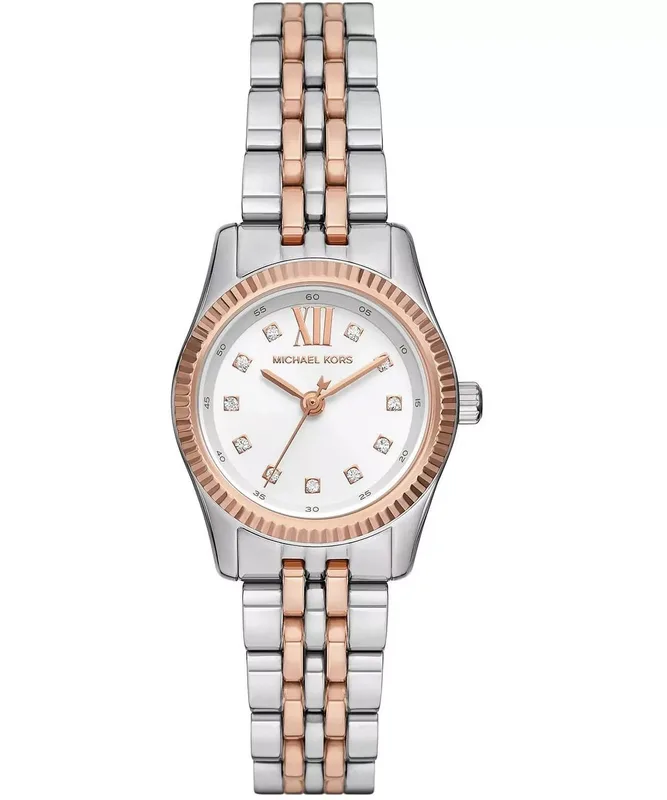 MK4817SET שעון מייקל קורס חדש לנשים | דגם זהב רוז בלוח לבן משובץ אבנים | מגיע כסט עם 2 צמידים של MK | שנתיים אחריות מלאי מוגבל | MK4817SET Michael Kors Lexington Gift Set watch