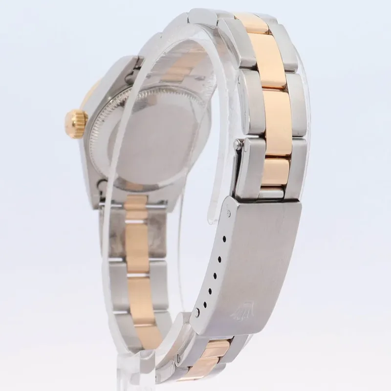 67183 רולקס יד 2 לנשים קוטר 26 מ';';מ לאישה | דגם בלוח פנינה משובץ יהלומים בבאזל ובלוח | רצועת זהב 18K מנגנון אוטומטי | שנת 2002 סדרת Y | 6 חודשים אחריות | Rolex 26mm Yellow Gold & Steel White MOP Diamo