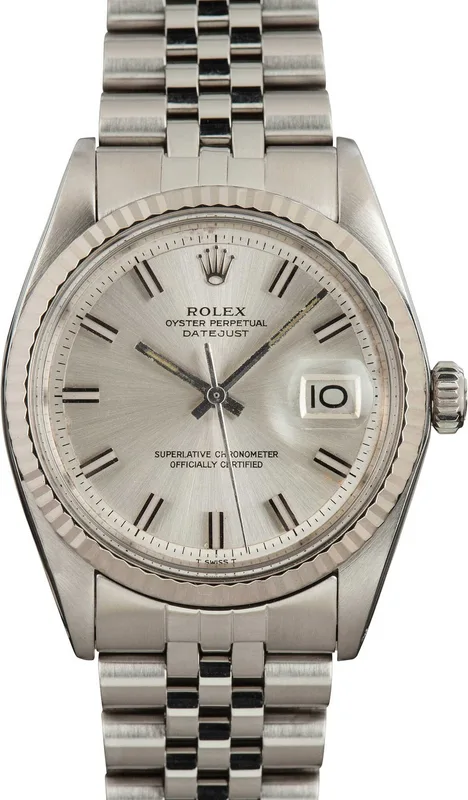 1601 שעון רולקס דיג';אסט 36 מ';';מ יוניסקס יד 2 | שעון בלוח כסוף לאחר טיפול | 6 חודשים אחריות | רצועת ג';ובלי | באזל זהב לבן 18K | Rolex Datejust Vintage Ref.1601 Steel & Gold 36mm