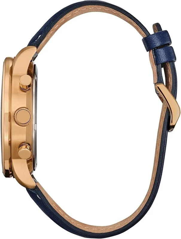 CA4503-00L שעון יד סיטיזן רוז גולד לגברים | דגם ספורטיבי אלגנטי בלוח כחול זרחני | רצועה כחולה | דגם כרונוגרף אקו דרייב סולארי | Eco-Drive Chronograph Blue Dial Men';s Watch CA4503-00L by Citizen