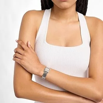 MK4961 מייקל קורס לאישה | דגם חדש כסוף בלוח רומי | דגם מלבני ברצועת רשת | שנתיים אחריות | מלאי מוגבל | Michael Kors Georgie 20mm Ladies Watch Silver MK4961