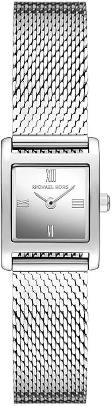 MK4961 מייקל קורס לאישה | דגם חדש כסוף בלוח רומי | דגם מלבני ברצועת רשת | שנתיים אחריות | מלאי מוגבל | Michael Kors Georgie 20mm Ladies Watch Silver MK4961