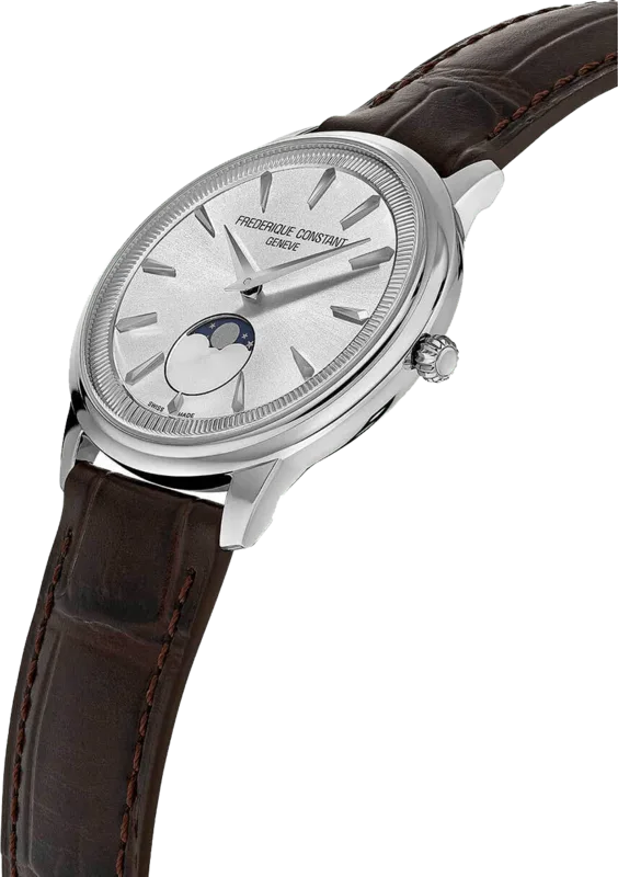 FC-206S3S6 שעון פרדריק קונסטנט מהסדרה החדשה | דגם יוניסקס ברצועת עור | לוח סאנריי עם תצוגת ירח | אחריות יבואן רשמי | Classics Moneta Moonphase FC-206S3S6