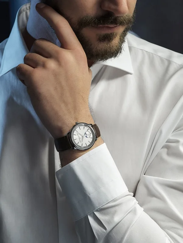 FC-206S3S6 שעון פרדריק קונסטנט מהסדרה החדשה | דגם יוניסקס ברצועת עור | לוח סאנריי עם תצוגת ירח | אחריות יבואן רשמי | Classics Moneta Moonphase FC-206S3S6