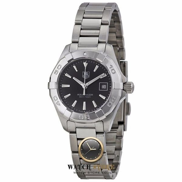 שעון טאג הויאר יד שנייה לנשים | שעון במצב מצויין כולל שנה אחריות | לוח שחור - עמידות גבוהה למים | מנגנון שווצרי | TAG Heuer TAG Heuer Aquaracer 27 mm