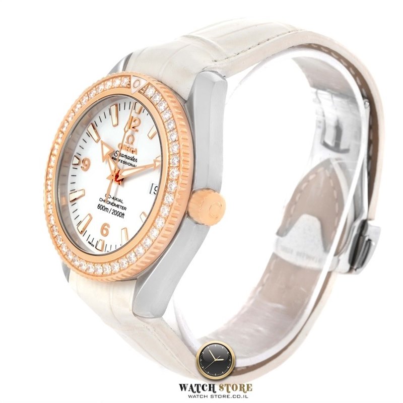 שעון אומגה יד 2 מדהים ביופיו סימאסטר קו אקסיאל יוניסקס 42 מ';מ 18 קראט באזל ושיבוץ מקורי מהחברה | OMEGA PLANET OCEAN 600M CO-AXIAL 42 MM 222.28.42.20.04.001 DIAMOND Steel & 18K red gold on leather stra