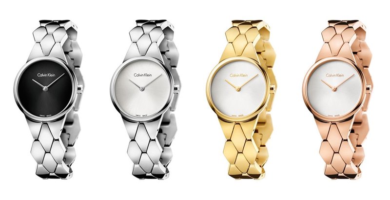 שעון זהב רוז של קלווין קליין לאישה | שעון אופנתי מרשים ומיוחד | חנות שעוני CK Calvin Klein Ladies'; Snake Watch K6E23646