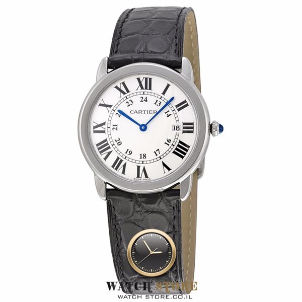 W6700255 שעון יד קרטייה סולו לנשים ברצועת עור | שעוני קרטייה מבחר דגמים מיוחדים | Cartier Ronde Solo W6700255