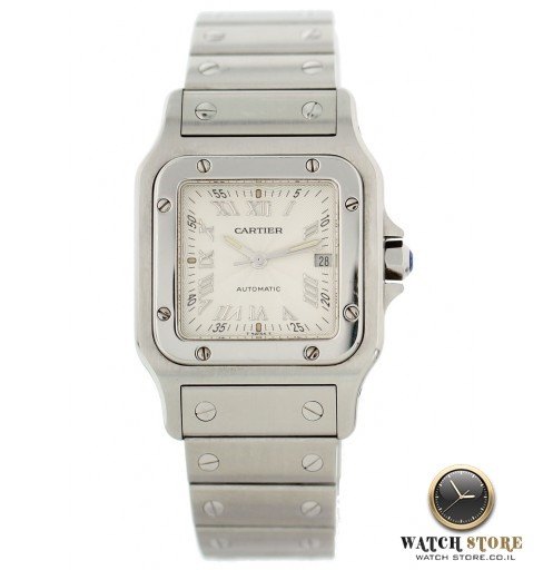 2319 קרטייה סנטוס יד 2 אוטומטי דגם יוניסקס כסוף לוח אותיות רומיות | דגם מהדורה מיוחדת | שנה אחריות |galbee Cartier Santos AUTOMATIC 2319 Galbee 20th Anniversary Steel