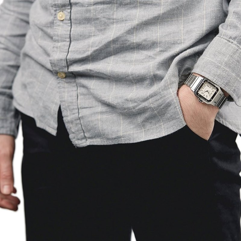 2319 קרטייה סנטוס יד 2 אוטומטי דגם יוניסקס כסוף לוח אותיות רומיות | דגם מהדורה מיוחדת | שנה אחריות |galbee Cartier Santos AUTOMATIC 2319 Galbee 20th Anniversary Steel