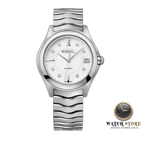 1216321 שעון יד איבל יוקרתי לנשים | לוח משובץ 8 יהלומים | מנגנון אוטומטי | מלאי מוגבל | 1216321 Ebel Wave Grande Automatic 35mm Ladies Watch