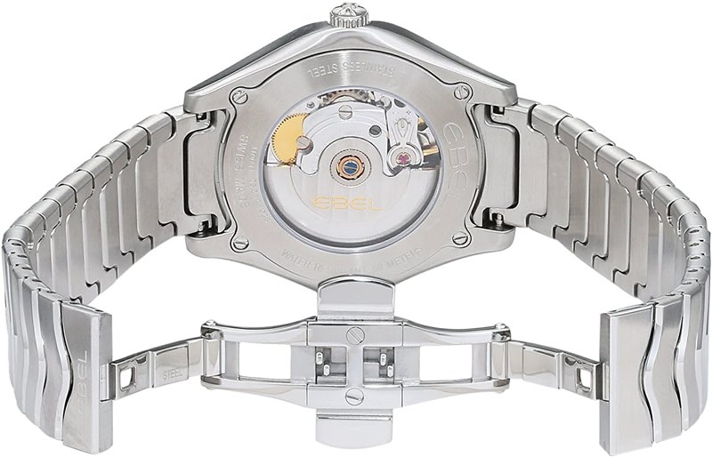 1216321 שעון יד איבל יוקרתי לנשים | לוח משובץ 8 יהלומים | מנגנון אוטומטי | מלאי מוגבל | 1216321 Ebel Wave Grande Automatic 35mm Ladies Watch