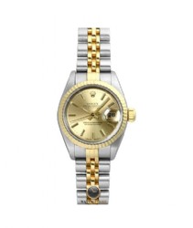 שעון רולקס לנשים 26 מ''מ | באזל זהב 18 קראט | שנה אחריות | לאחר טיפול כללי | E SERIAL Rolex 69173 Datejust LADY Watch