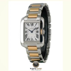 שעון יד קרטייה במצב חדש חדש ! קרטייה טנק מהסדרה החדשה לאישה משולב זהב 18 קראט | שנה אחריות | Cartier Tank Anglaise 3485 18K Pink Gold Watch