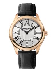 FC-220MS3B4 שעון יוקרה של פרדריק קונסטנט יבואן רשמי | אלגנטי קלאסי ברצועת עור שחורה ושילוב מצח של זהב רוז | לוח אותיות רומיות כולל שנתיים אחריות | מלאי מוגבל | Frederique Constant FC-220MS3B4 Women's