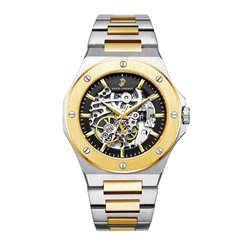 PL6720 פיליפ לורנזו דגם לגברים | מנגנון יפני אוטומטי | דגם משולב זהב וכסף | דגם סקלטון כולל שנתיים אחריות יבואן רישמי | PL6720 PHILIP LORENZO