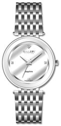17801-1 שעון יד של גלרי עם זכוכית ספיר | 38 מ''מ רצועה ולוח כסופים | דגמים חדשים משובצים זרקונים | gallery stainless steel ladies watch 17801-1