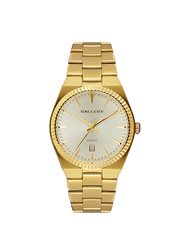 17773-12 שעון לנשים של גלרי | לוח כסוף עם תאריכון | שעון זהב כולל שנתיים אחריות יבואן רישמי | חנות שעוני אופנה בראשון לציון | gallery stainless steel ladies watch 17773-12