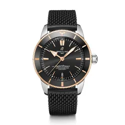 UB2010121B1S1 ברייטלינג סופר אושן 42 מ''מ יד 2 שחור באזל זהב 18K | דגם לגברים אחריות ל 3 שנים | breitling Superocean Heritage B20 Automatic 42 Watch UB2010121B1S1