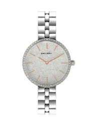 17740-28 שעון יד גלרי לנשים כוף בלוח נצנצים | מחוגים רוז גולד | באזל משובץ זרקונים| שנתיים אחריות יבואן רישמי | gallery stainless steel ladies watch 17740-28