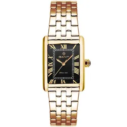 G173104 שעון גאנט לנשים בלוח רומי שחור מיוחד | דגם מלבני זהב | שעון אופנתי יפני איכותי עם שנתיים אחריות יבואן רשמי | Gant Rhode Island Heritage G173104