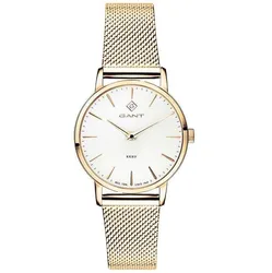 G127006 שעון גאנט לאישה ברצועת רשת זהב | לוח לבן | שעון אלגנטי כולל שנתיים אחריות יבואן רשמי | GANT Park Avenue 32 G127006 - Women's Watch