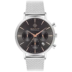 G123004 שעון גאנט יבואן רשמי לגברים | דגם אופנתי ספורטיבי בלוח אפור מיוחד | רצועת רשת | דגם כרונוגרף | GANT Park Avenue Chrono, G123004, men's Watch