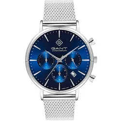 G123003 שעון אופנתי ספורטיבי אלגנטי של גאנט לגברים | דגם ברצועת רשת כסופה עם שנתיים אחריות יבואן רשמי | GANT Park Avenue Chrono, G123003, men's Watch