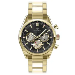 G131110 שעון יד גאנט לגברים | דגם זהב בלוח שחור שקוף | שעון כרונוגרף כולל תאריכון ימים | אחריות יבואן רשמי לשנתיים | Shop Men's Gant Watches Watches Silver Watches & Gold Watches G131110