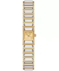 MK4914LE שעון מייקל קורס זהב לנשים במהדורה מוגבלת של 500 יחי | דגם מלבני משובץ אבני באגטים | שעון אופנתי מיוחד | שנתיים אחריות | מלאי מוגבל | Limited-Edition Mini Darrington Pavé Bezel Gold-Tone Watch