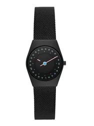 SKW3088 שעון סקאגן סולארי אופנתי בלוח מיוחד לאישה | דגם מושחר ברצועת רשת | שעון איכותי כולל שנתיים אחריות יבואן רשמי |