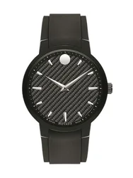 0606849 שעון מובאדו לגברים | דגם ספורטיבי קרבון קל משקל | רצועת ספורט | לוח מיוחד | מנגנון שווצרי כולל שנתיים אחריות יבואן רשמי | Movado Gravity Black Carbon Fiber Men's Watch 0606849