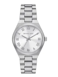 MK7393 מייקל קורס מקורי יבואן רשמי לאישה | דגם כסוף חדש בלוח כסוף רומי | שעון אופנתי אלגנטי כולל שנתיים אחריות פלאנט טיים | Michael Kors Lennox 37mm Ladies Watch Silver MK7393