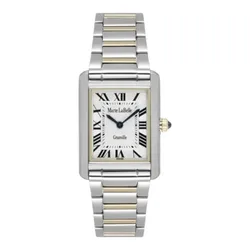 MLB.613.311 שעון מלבני לנשים של מרי לאבאל | דגם משולב זהב עם ספרות רומיות | מנגנון שווצרי | שנתיים אחריות | Marie La Belle Watch – premium women’s timepiece MLB.613.311